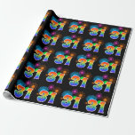 [ Thumbnail: Fun Fireworks + Rainbow Pattern "31" Event Number Wrapping Paper ]