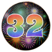 Fun Fireworks, Rainbow Pattern "32" Event # Chocolate Covered Oreo (Front)