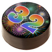 Fun Fireworks, Rainbow Pattern "32" Event # Chocolate Covered Oreo (Angled)