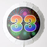 [ Thumbnail: Fun Fireworks + Rainbow Pattern "33" Event # Balloon ]