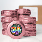 Fun Fireworks, Rainbow Pattern "34" Event # Dipped Oreo Cookie Favors (Dozen)