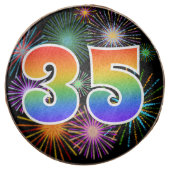 Fun Fireworks, Rainbow Pattern "35" Event # Chocolate Covered Oreo (Front)