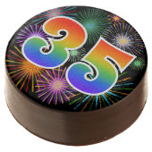 Fun Fireworks, Rainbow Pattern "35" Event # Chocolate Covered Oreo (Angled)