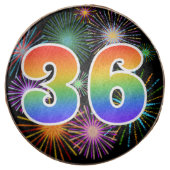 Fun Fireworks, Rainbow Pattern "36" Event # Chocolate Covered Oreo (Front)