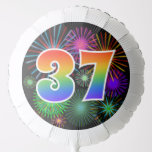 [ Thumbnail: Fun Fireworks + Rainbow Pattern "37" Event # Balloon ]