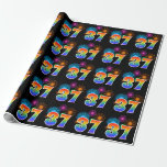 [ Thumbnail: Fun Fireworks + Rainbow Pattern "37" Event Number Wrapping Paper ]