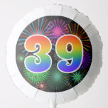 [ Thumbnail: Fun Fireworks + Rainbow Pattern "39" Event # Balloon ]