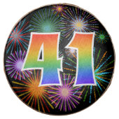 Fun Fireworks, Rainbow Pattern "41" Event # Chocolate Covered Oreo (Front)