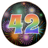 Fun Fireworks, Rainbow Pattern "42" Event # Chocolate Covered Oreo (Front)