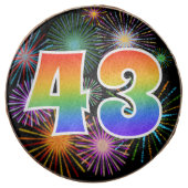 Fun Fireworks, Rainbow Pattern "43" Event # Chocolate Covered Oreo (Front)