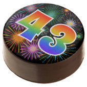 Fun Fireworks, Rainbow Pattern "43" Event # Chocolate Covered Oreo (Angled)