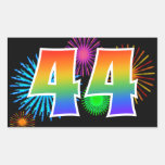 [ Thumbnail: Fun Fireworks + Rainbow Pattern "44" Event Number Sticker ]