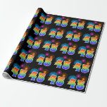 [ Thumbnail: Fun Fireworks + Rainbow Pattern "45" Event Number Wrapping Paper ]