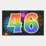 [ Thumbnail: Fun Fireworks + Rainbow Pattern "46" Event Number Sticker ]