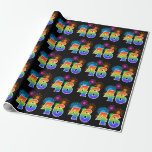 [ Thumbnail: Fun Fireworks + Rainbow Pattern "46" Event Number Wrapping Paper ]