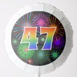 [ Thumbnail: Fun Fireworks + Rainbow Pattern "47" Event # Balloon ]