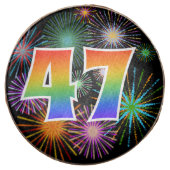 Fun Fireworks, Rainbow Pattern "47" Event # Chocolate Covered Oreo (Front)