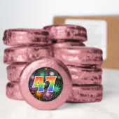 Fun Fireworks, Rainbow Pattern "47" Event # Dipped Oreo Cookie Favors (Dozen)