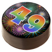 Fun Fireworks, Rainbow Pattern "49" Event # Chocolate Covered Oreo (Angled)