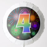 [ Thumbnail: Fun Fireworks + Rainbow Pattern "4" Event # Balloon ]