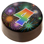 Fun Fireworks, Rainbow Pattern "4" Event # Chocolate Covered Oreo (Angled)