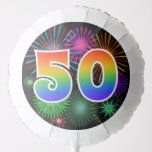 [ Thumbnail: Fun Fireworks + Rainbow Pattern "50" Event # Balloon ]