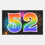 [ Thumbnail: Fun Fireworks + Rainbow Pattern "52" Event Number Sticker ]