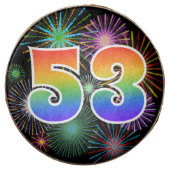 Fun Fireworks, Rainbow Pattern "53" Event # Chocolate Covered Oreo (Front)