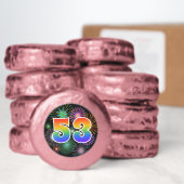 Fun Fireworks, Rainbow Pattern "53" Event # Dipped Oreo Cookie Favors (Dozen)