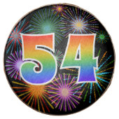 Fun Fireworks, Rainbow Pattern "54" Event # Chocolate Covered Oreo (Front)
