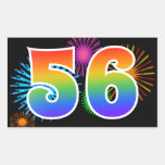 [ Thumbnail: Fun Fireworks + Rainbow Pattern "56" Event Number Sticker ]