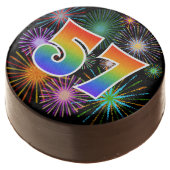 Fun Fireworks, Rainbow Pattern "57" Event # Chocolate Covered Oreo (Angled)