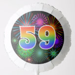 [ Thumbnail: Fun Fireworks + Rainbow Pattern "59" Event # Balloon ]