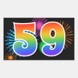 [ Thumbnail: Fun Fireworks + Rainbow Pattern "59" Event Number Sticker ]