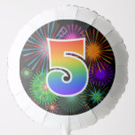 [ Thumbnail: Fun Fireworks + Rainbow Pattern "5" Event # Balloon ]