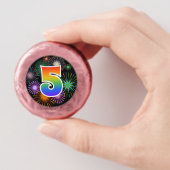 Fun Fireworks, Rainbow Pattern "5" Event # Dipped Oreo Cookie Favors (In Hand)
