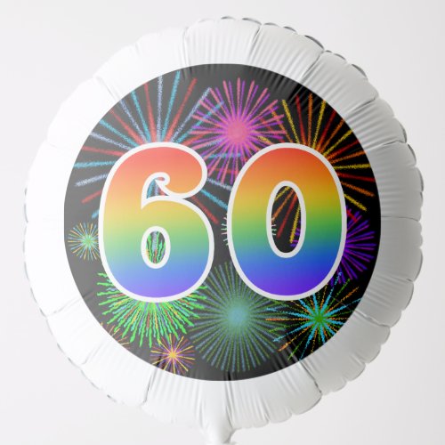Fun Fireworks  Rainbow Pattern 60 Event  Balloon