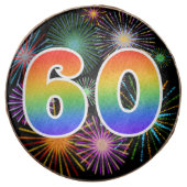 Fun Fireworks, Rainbow Pattern "60" Event # Chocolate Covered Oreo (Front)