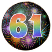 Fun Fireworks, Rainbow Pattern "61" Event # Chocolate Covered Oreo (Front)