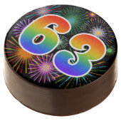 Fun Fireworks, Rainbow Pattern "63" Event # Chocolate Covered Oreo (Angled)