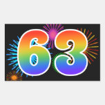 [ Thumbnail: Fun Fireworks + Rainbow Pattern "63" Event Number Sticker ]