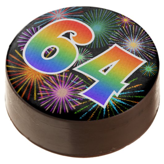 Fun Fireworks, Rainbow Pattern "64" Event # Chocolate Covered Oreo (Angled)