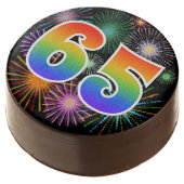 Fun Fireworks, Rainbow Pattern "65" Event # Chocolate Covered Oreo (Angled)
