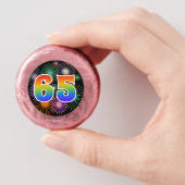 Fun Fireworks, Rainbow Pattern "65" Event # Dipped Oreo Cookie Favors (In Hand)