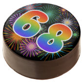 Fun Fireworks, Rainbow Pattern "68" Event # Chocolate Covered Oreo (Angled)