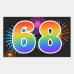 [ Thumbnail: Fun Fireworks + Rainbow Pattern "68" Event Number Sticker ]