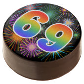 Fun Fireworks, Rainbow Pattern "69" Event # Chocolate Covered Oreo (Angled)