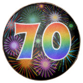 Fun Fireworks, Rainbow Pattern "70" Event # Chocolate Covered Oreo (Front)