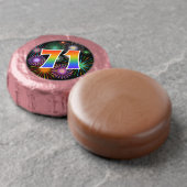 Fun Fireworks, Rainbow Pattern "71" Event # Dipped Oreo Cookie Favors (Unwrapped)