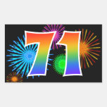 [ Thumbnail: Fun Fireworks + Rainbow Pattern "71" Event Number Sticker ]